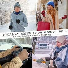 1 Pair Women's Winter Gloves, Elastic Cuff, Touchscreen Typing Gloves - Multicolor - View 4