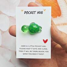 10张心形绿色海龟口袋拥抱卡 - 纪念礼物，表达感激、爱和支持，适合生日、情人节、圣诞节、海龟主题礼物、口袋拥抱卡、海龟周边、幸运海龟、感谢卡、圣诞卡 - 彩色 - 查看 5