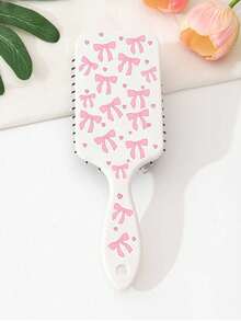 Square Air Cushion Comb, Anti-Static Airbag Comb, Fluffy Hair Styling Comb For Girls, Bow Design Hair Cushion Comb, Anti-Static Smooth Massage Paddle Hairbrush - Multicolor - View 4