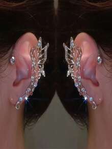 2只装低过敏性闪亮蝴蝶耳钉 - 仙女翅膀设计，十二月生辰石，合成石，无需耳洞，适合派对和特殊场合，特殊活动的珠宝 - 彩色 - 查看 7