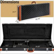 Portable Electric Guitar Case Hard Shell Square Wood For GST GTL Guitars - 預設 - 查看 6