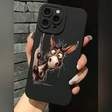 2026 nueva funda de teléfono mate, diseño de personaje de burro para  17 14 Pro Max  17 13  17 12  Galaxy S23 S22 S21 funda de protección para teléfono regalo de pareja para novio novia regalo de vacaciones - Blanco antiguo - Ver 3