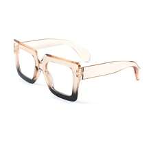 1pc New European And American Style Women's Large Frame Glasses, Fashion Leopard Print Colorblock Glasses, Photography & Video Props Glasses, Holiday Costume Glasses, Cycling & Running Glasses - Multicolor - View 15