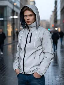 Chaqueta Reflejante Rompe Vientos De Alta Visibilidad - Gris - Ver 1