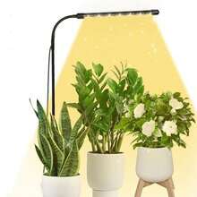 1 Set Luz de crecimiento de espectro de 3 colores regulable con enchufe USB, lámpara LED para plantas en maceta para uso en interiores, luz de cultivo de plantas para uso doméstico en invierno - Rojo, azul y amarillo - Ver 5