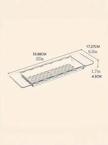 1pc Expandable Multi-Color Bathtub Tray, Transparent Non-Slip Plastic Bathtub Caddy, Luxury Bathtub And Bathroom Accessory, Fits Bathtubs Up To 28.7 Inches Wide, Random Color