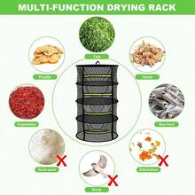 4 Layer Herb Drying Rack Hanging Plant Drying Rack Bud Drying Net Foldable Hanging Dry Rack Net With Green Zipper Garden Shears And Hooks For Herbs Seeds Indoor/Outdoor 23.62" - 4 Layers - 查看 5