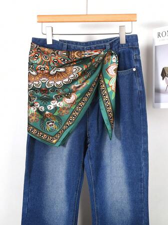 1 pieza Pañuelo cuadrado ligero con estampado de paisley vintage verde para mujer, pañuelo de cabeza para viajes y vacaciones de verano