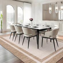 Modern Bordered Solid Color Rug Large Size Washable Area Rug Simple Neutral Tones Foldable Printed Decorative Rug Soft And Non-Slip For Bedrooms Dining Rooms Offices Hallways Apartments - Beige - View 4