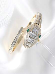 New Creative Cobra Full Rhinestone Open Bracelet Watch European And American Fashion Personalized Women's Bracelet Watch