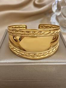 1 Pc Vintage Chunky Cuff Bracelets For Women Stylish Stainless Steel Bracelet Daily Party Jewelry Christmas Gifts - D997557B-001 - View 9