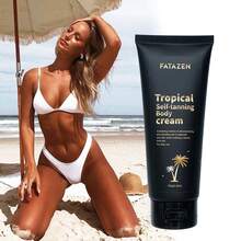 FATAZEN Tanning Cream 100g, Plant Extract Essence, Delicate Texture, Bronze Color, Adds Sun-Kissed Tone, Suitable For Daily And Outdoor Use. Summer, Gift. Tan Without Sunlight. Tan Without Sunlight. Bronze Color - Black - View 10