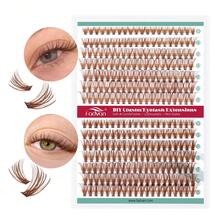 FADVAN Extensão de Cílios Misturada em Cachos Escuros/Claros com 14 Linhas, 9-16mm 30D/40D, Ventiladores Pré-Montados Termobondados DIY, Cílios Coloridos Naturais Macios e de Aparência Natural, Multi-Tipo