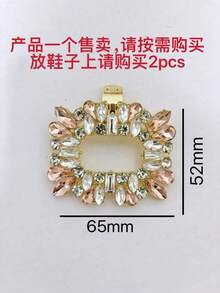 1pc Classic Multi-Style Crystal Shoe Clips, Rhinestone Metal Detachable Shoe Buckle Accessories For Wedding & High Heels