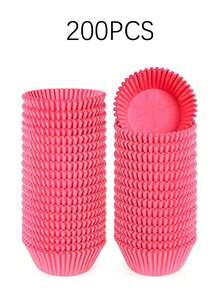 500/200个玫瑰金纸杯蛋糕衬垫，烘焙装饰，适用于婚礼、生日、情人节、圣诞节和家庭聚会 - 粉色 - 查看 9