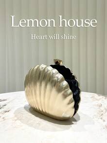 1 st guldfärgad snäckskalformad PU-kuvertväska, glansig kvällsplånbok, elegant glitterpartyväska, brudväska, lämplig för fest, bröllop, klubb och cocktailevenemang - Guld - Visa 6