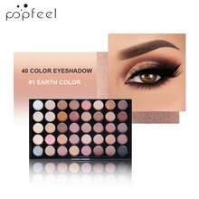 40 Colors Eyeshadow Palette With Makeup Brush, Long-Lasting Waterproof Makeup Kit With Natural & Highlighter Shades, Shimmer & Matte Shades, Earth Tones & Soft Hues, Ideal Gift For New Year, Carnival, Masquerade, Christmas - Earth Color+Brush - 查看 2