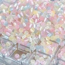 150pcs 4mm High Quality Cat's Eye Seed Beads - Light Pastel Shimmer Smooth Finish, Reflective Loose Beads For DIY Jewelry Making Bracelet Necklace Craft Supplies