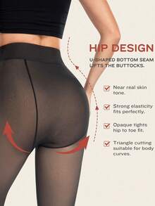 1 cặp quần tất đen mỏng gợi cảm 200g dành cho nữ, quần legging cỡ lớn, quần tất thu/đông cho phong cách công sở và gợi cảm, tất dài trong suốt gợi cảm màu đen, quần legging cỡ lớn, quần legging và quần tất ấm áp bằng vải nhung dày, quần lót ấm áp thích hợp cho nhiều dịp lễ khác nhau, quần tất bó sát gợi cảm để mặc thường ngày (thích hợp cho nhiệt độ từ 0~15°C) - màu đen - Xem 2