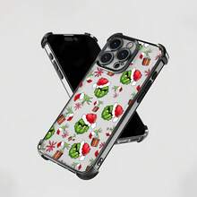 Funda para teléfono con diseño navideño del , compatible con teléfonos ,  17,  16 Pro Max,  15 Pro Max,  13 y  12. Fabricada en TPU para una protección total contra golpes y caídas. Ideal para regalar en Navidad, celebrar en familia o con amigos. - Negro - Ver 5
