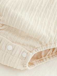 Summer New Baby Girls Knitted Embroidered Floral Romper, Sweet & Cute, Suitable As Birthday Gift Or Everyday Outdoor Wear - Apricot - View 5