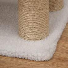 PawHut Pet Stairs With Scratching Post, 4-Step Stairs For Cats And Dogs Made Of Span Board, Felt And Jute, White, 60x40x64cm For Cats And Dogs - 1 - 查看 5