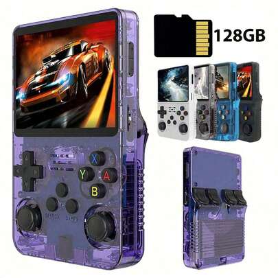 R36S Portable Retro Handheld Game Console, 3.5" IPS HD Screen, Linux OS, 128GB Pre-Loaded With 40,000+ Classic Games, Dual Joysticks, Long Battery Life, Perfect Gift For Adults And Teenagers