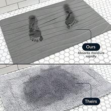 YESagoodShop - Stone Bath Mat  Diatomaceous Earth Shower Non-Slip Super Absorbent Quick Drying Bathroom Floor Easy To Clean (23.5 X 15 Slate) 1763697724240 - 灰色 - 2 件裝 - 查看 6