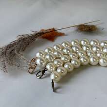 2条可拆卸珍珠包链，手工DIY包包配饰项链，适用于手提包、钱包、手机壳和其他手工制品，时尚、简约、优雅、美观，方便替换单肩包链。 - 白色 - 查看 11