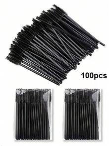 100pcs 50pcs Disposable Mascara Extension Brush Sets - Eyebrow Applicator, Black, Nylon Brush, ABS Plastic Handle, Fragrance Free - Multicolor - View 8