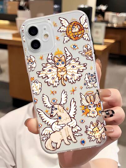 1 Ốp lưng điện thoại TPU toàn diện họa tiết động vật thiên thần thời trang & độc đáo tương thích với iPhone/Galaxy/17/17Air/17Pro/17ProMax/16/16Pro/16Plus/15/15ProMax/15Pro/11/12/13/14ProMax/12Mini/13Mini/11Pro/11ProMax/12Pro/12ProMax/13Pro/13ProMax/14Pro/14ProMax, sáng tạo & thanh lịch