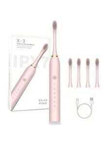 6速多功能电动牙刷，成人自动牙刷，带4个刷头，配备2分钟智能定时器和30秒区域切换提醒，防水USB可充电，适合家庭或旅行使用。 - 彩色 - 查看 13