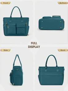 All-In-One Teacher Tote Bag With Insulated Lunch Compartment & 15.6 Inch Laptop Sleeve, Lightweight Nurse Work Bag For Women, Multi-Pocket Organizer For Work & Commute - Màu xanh lá cây đậm - Xem 9