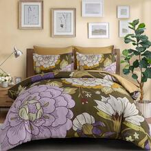 7 Pieces Comforter Set Brown Botanical Floral Queen/King Size Bedding Set, Soft Microfiber Boho Farmhouse Bedding Floral Comforter With Sheets Set For Wedding Items,Home Bed Room Decor,Easter Gifts,Mothers Day Gift,All Season - Nâu-1515 - Xem 11