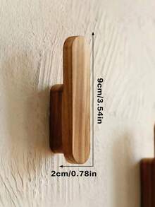 6-Piece Rustic Wooden Wall Hook Set - Easy Installation, Handcrafted Entryway, Bedroom, And Bathroom Coat Rack - Charming Home Decor Organizer, Robe And Towel Hooks, Christmas Decorations, Best Christmas Gifts 2025 - Wood Color - View 5