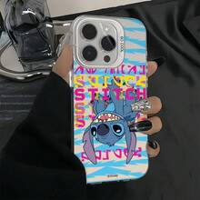 Miniso Disney Lilo & Stitch Graffiti Phone Case, Vibrant Retro Design With Upside-Down Stitch & Bold Typographyfor IPhone 17/17 Pro/17 Pro Max/17 Air/16/15/14/13/12/11/X Series,Iphone 17 Pro Max Case,Iphone 17 Pro Case,Iphone 17 Case,Stocking Stuffers,The Girlfriend,The Chosen,Early Fall Fashion - Pink - View 7