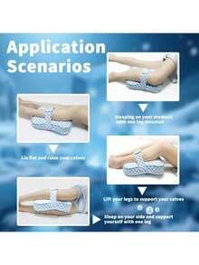 Pregnancy Leg Pillow With Strap For Side Sleeping Knee Support Pillow With Memory Foam & PP Cotton Anti-Injury Foot Pad Pillow Leg Separator Pillow Christmas And New Year Gifts (For Women) - Dusty Blue - View 6