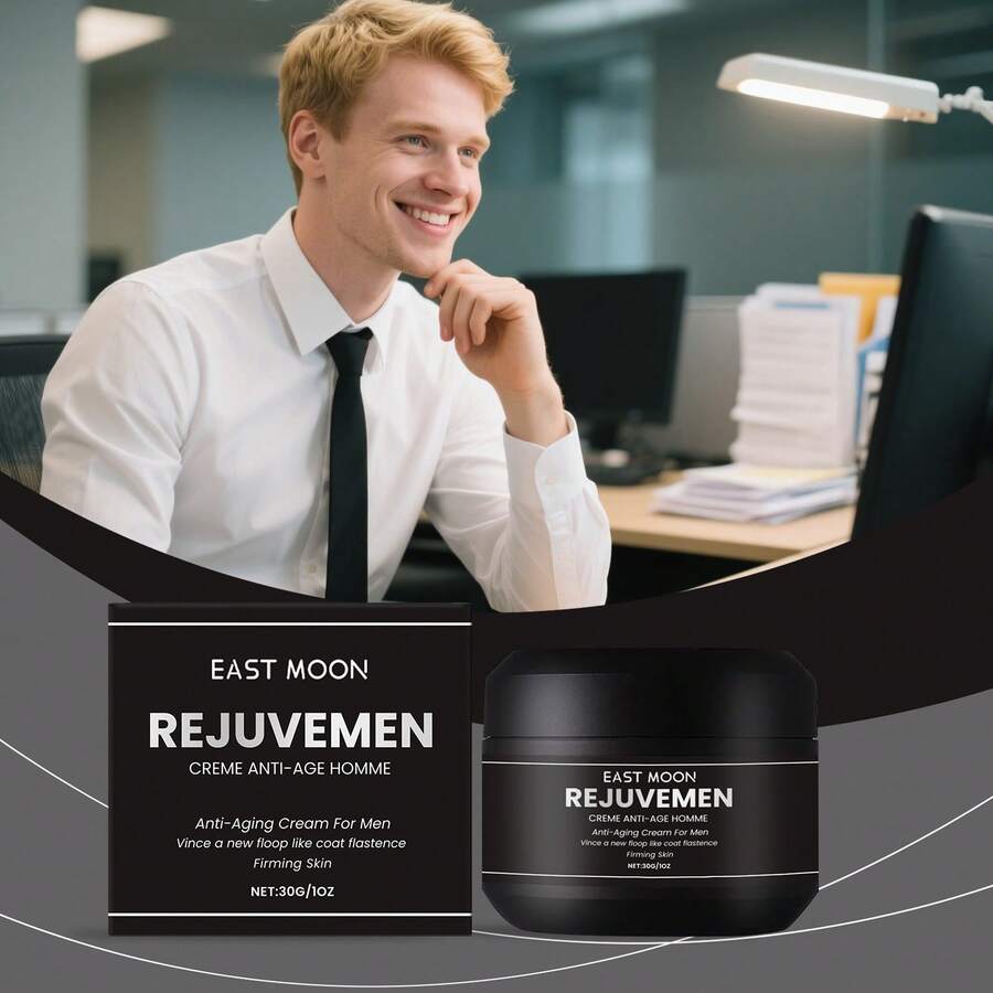 EAST MOON Men's Moisturizing Cream, Hydrating, Nourishing Lubricating Tender Refreshing Non-greasy Balancing Sebum Shrinking Pores Reducing Fine Lines Antioxidant Anti-Aging Facial Skin Facial Application Cream