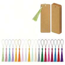 20 Set Blank Bookmarks With Colorful Tassels, White Cardstock Bookmarks Bulk, Craft Paper Bookmarks For DIY Projects And Gifts Tags Back To School - Multicolor - View 11