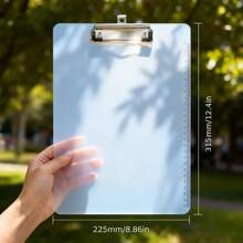 A4 Transparent Plastic Clipboard With Clip And Ruler, 8.86'' X 12.4'' Letter Size Writing Board, Suitable For Meeting Notes, Drawing And Measuring, School Supplies, Office Supplies - Single Piece - View 3