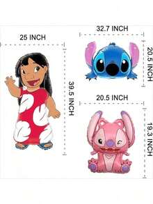 94pcs Stitch Themed Birthday Party Decorations, Wall Decor Photo Backdrop, Home Birthday Celebration Party Supplies Set, Suitable For Birthday Party Decor, Party Decorations, Holiday Decor, Mother's Day, Graduation Ceremony, Daily Gatherings, Back To School Season, Christmas Party And More Occasions. - Multicolor - View 5