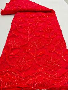 1 Yard /5 Yard 2026 New Embroidered African Lace Fabric Bright White Velvet Fiber Fabric Lace French Silk Screen Cloth Lace Suitable For Wedding Parties And Dances To Show Elegant 3D Flower Patterns Suitable For DIY Crafts Decal Embroidery Fabric Supports Cutting And Needs Dry Cleaning (There Are Many Colors To Choose From) - Multicolor - View 12