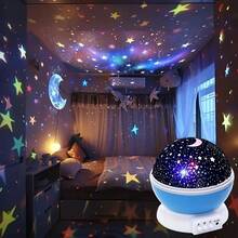 3D Rotating Star And Moon Projection Night Light, USB Powered 12-Color Mode Celestial Light, Suitable For Bedroom Decoration, Party Atmosphere, And Outdoor Stage Projection, Moon Lamp, Portable Projector, Energyefficient Light, Star Projector, Colorchanging Light, Party Planners - 粉色 - 查看 9