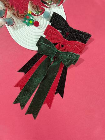 1pc Velvet Bow Hair Clip, Fashionable New Year Style, Elegant And Sweet, Versatile Hair Accessory