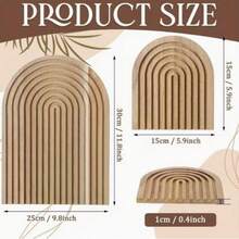 1/2 件彩虹形木质砧板，波西米亚风格木质托盘，家居厨房装饰拼盘 - 彩色 - 查看 3