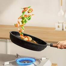 不粘煎锅套装；煎牛排、煎蛋、煎饼和户外露营的理想之选；适用于电磁炉和燃气灶；炊具套装，平底煎锅 - 彩色 - 查看 6