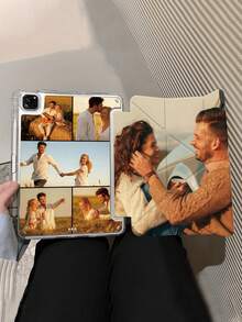 1pc Customizable Photo Slim Transparent Case Suitable For IPad 10th Gen 10.9" (2022) / IPad (A16) 11" 11th Gen (2025) / IPad Air 4th/5th Gen, IPad Pro (2020/2021/2022/2024), Thin & Fashionable, With Pencil Slot, Multi-Angle Y-Shaped Stand - White - View 6