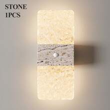 现代水晶感应壁灯，LED智能感应亚克力壁灯，室内感应壁灯，无线LED壁灯，电池供电夜灯，粘胶设计，可旋转，便携式 - 彩色 - 查看 12