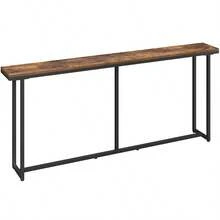 Costoffs Console Table 180cm Entryway Table, Modern Side Table Simple Long Table For Hallway/Living Room/Home/Office, Rustic Brown - Rustic Brown - View 6