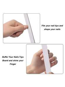 100pcs Reusable Self-Adhesive Nail Files, 180 Grit Replacement Nail Sanding Pads, Suitable For Home And Salon Use, 1pc Stainless Steel Half-Circle Replaceable Nail File Pad, Manicure Tools, Nail Care Supplies - Light Grey - View 3